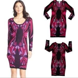 Plenty by Tracy Reese Women's Purple Floral Bodycon Sweater Dress. Size S. NWOT